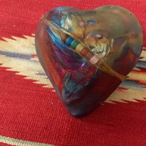 HB3 Raku Rattle Hummingbird Heart