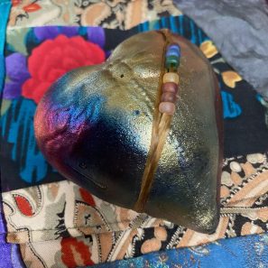 DF1 Raku Rattle Dragon Fly Heart