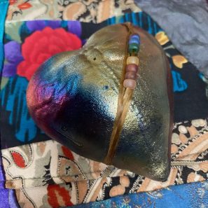 DF1 Raku Rattle Dragon Fly Heart